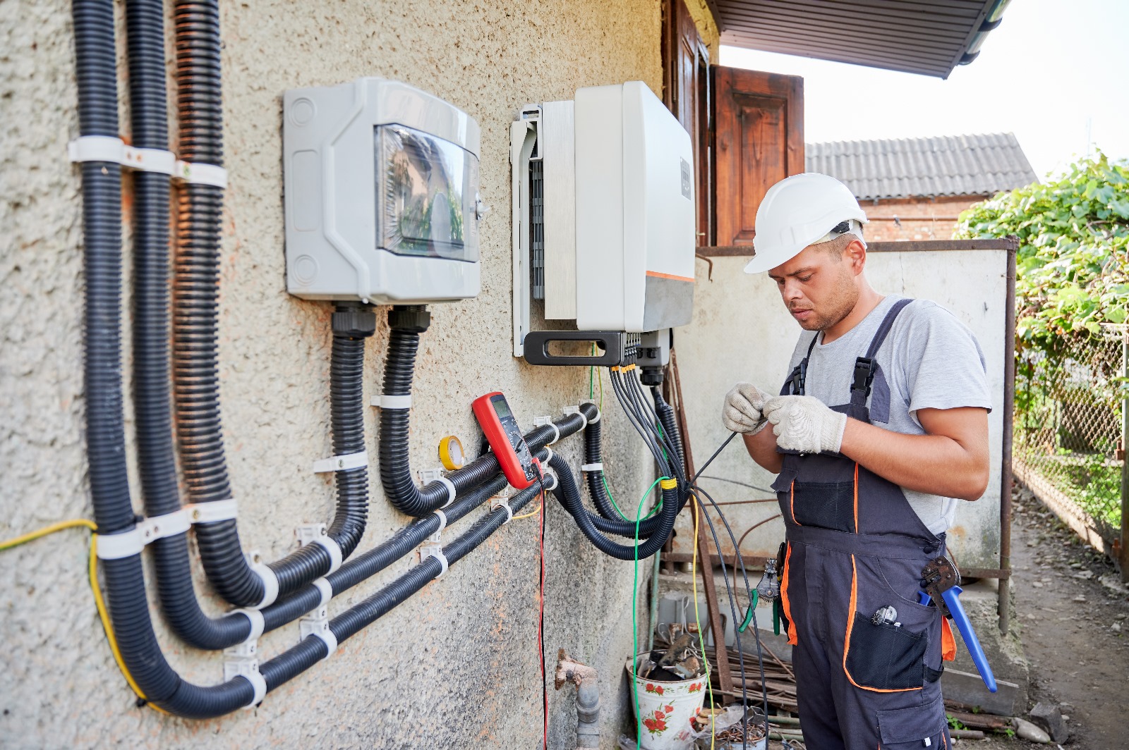 Power Stax guy installing equipment